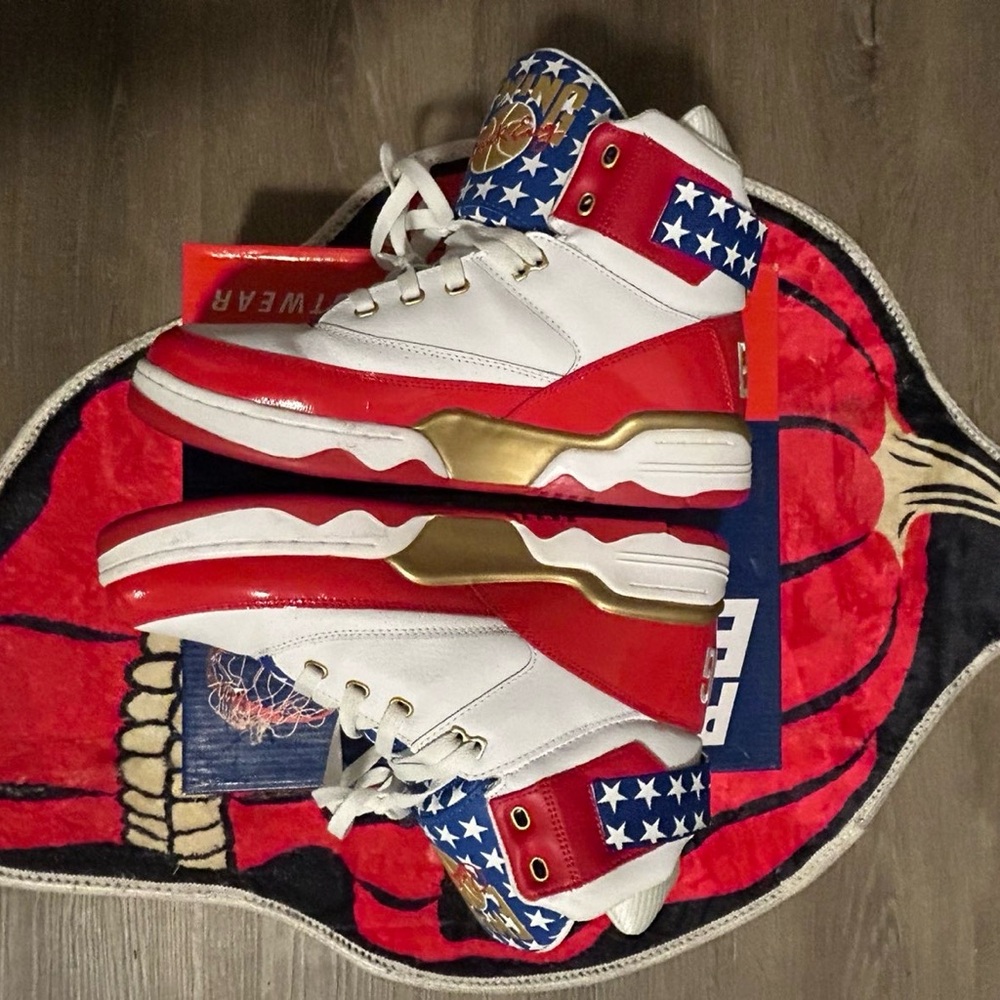Ewing Athletics Hi 33 " 4th of July " Red, White, and Blue High-Top Sneakers - Picture 3 of 6